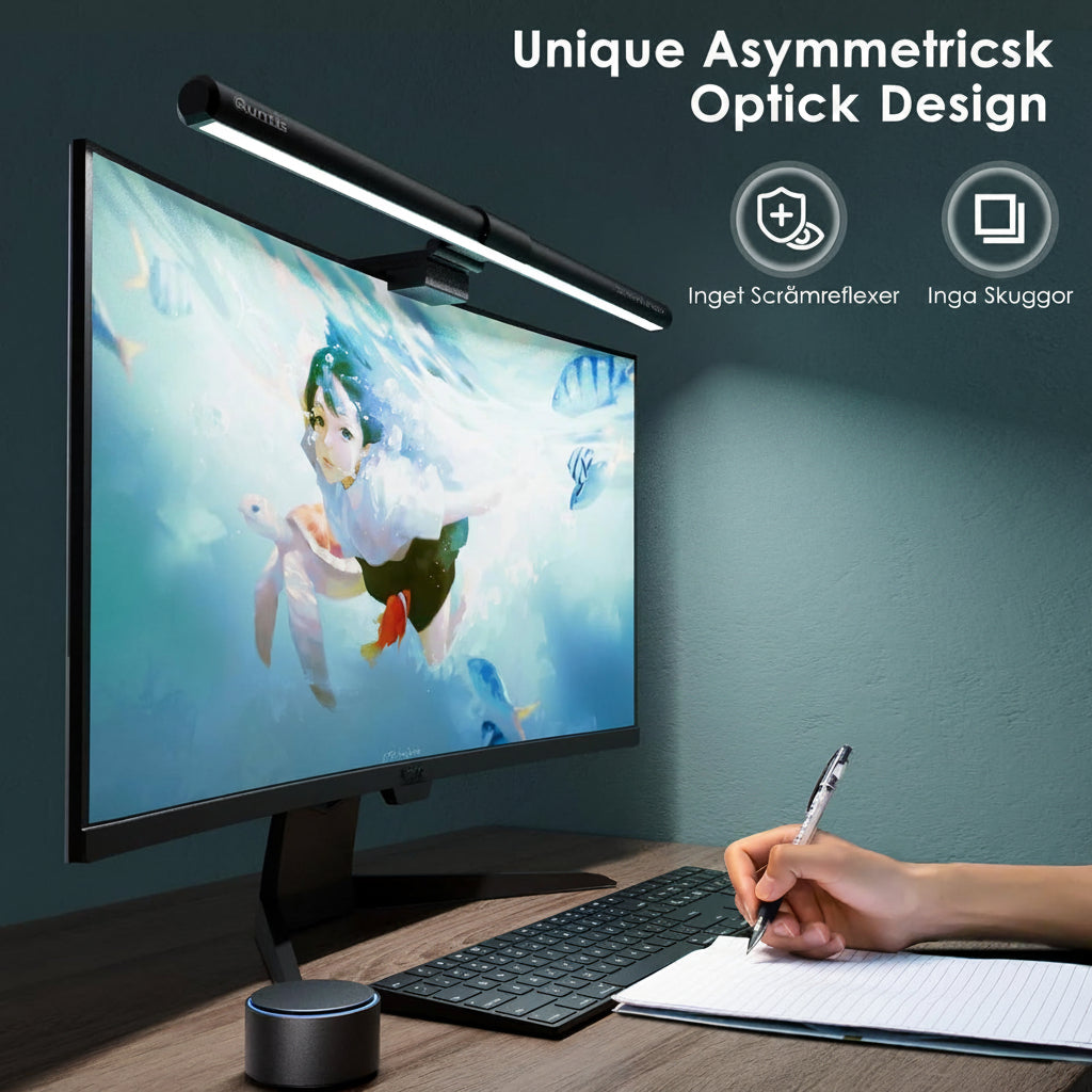 Monitorlampa - LED-skärmlampa med klämfäste och trådlös fjärrkontroll