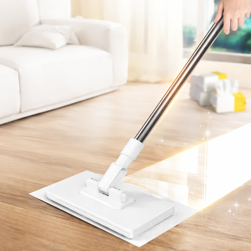 Platt golvmopp – Roterande mopphuvud