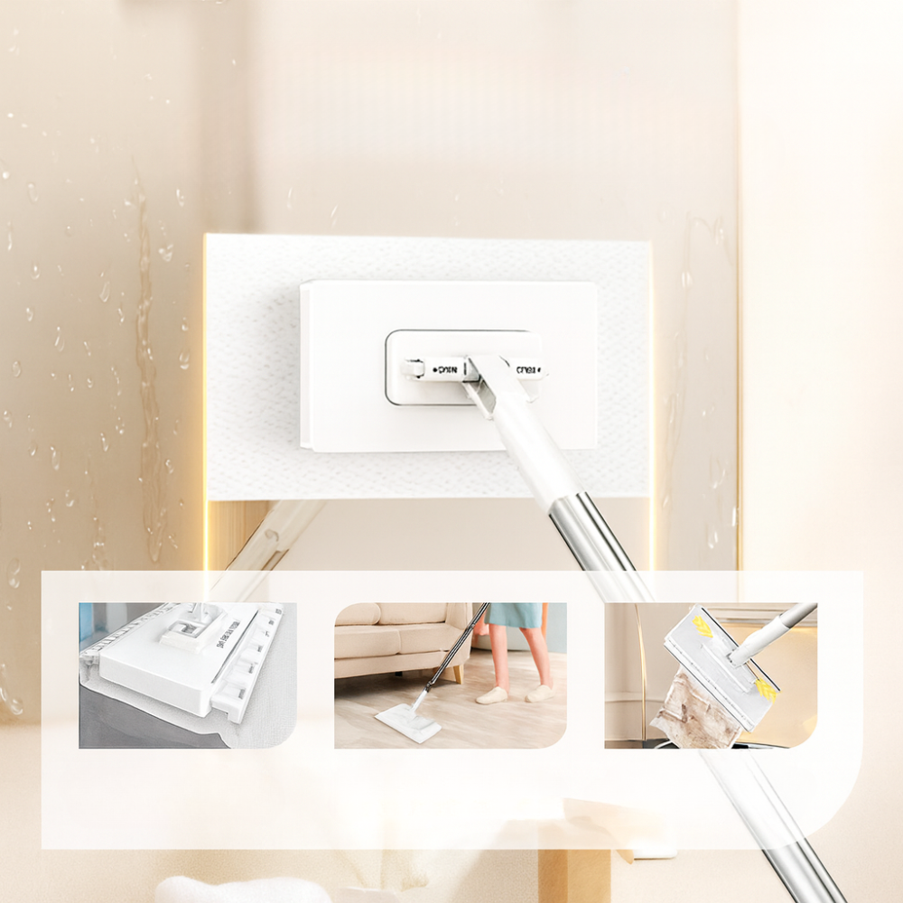 Platt golvmopp – Roterande mopphuvud