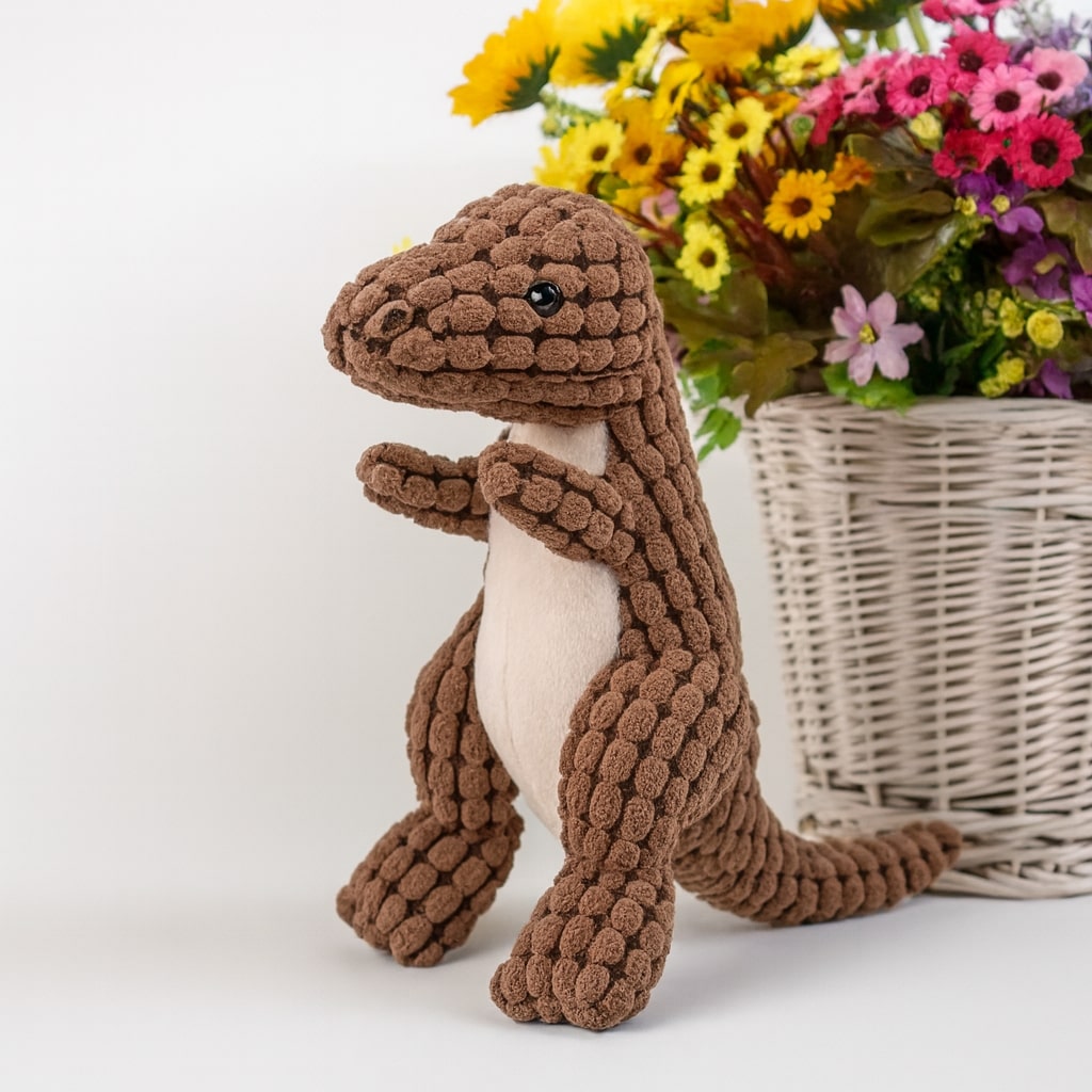 Plyschleksak för hund – Dinosaurie