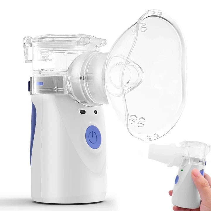 Portabel mesh-nebulisator med ansiktsmask - Handhållen inhalator