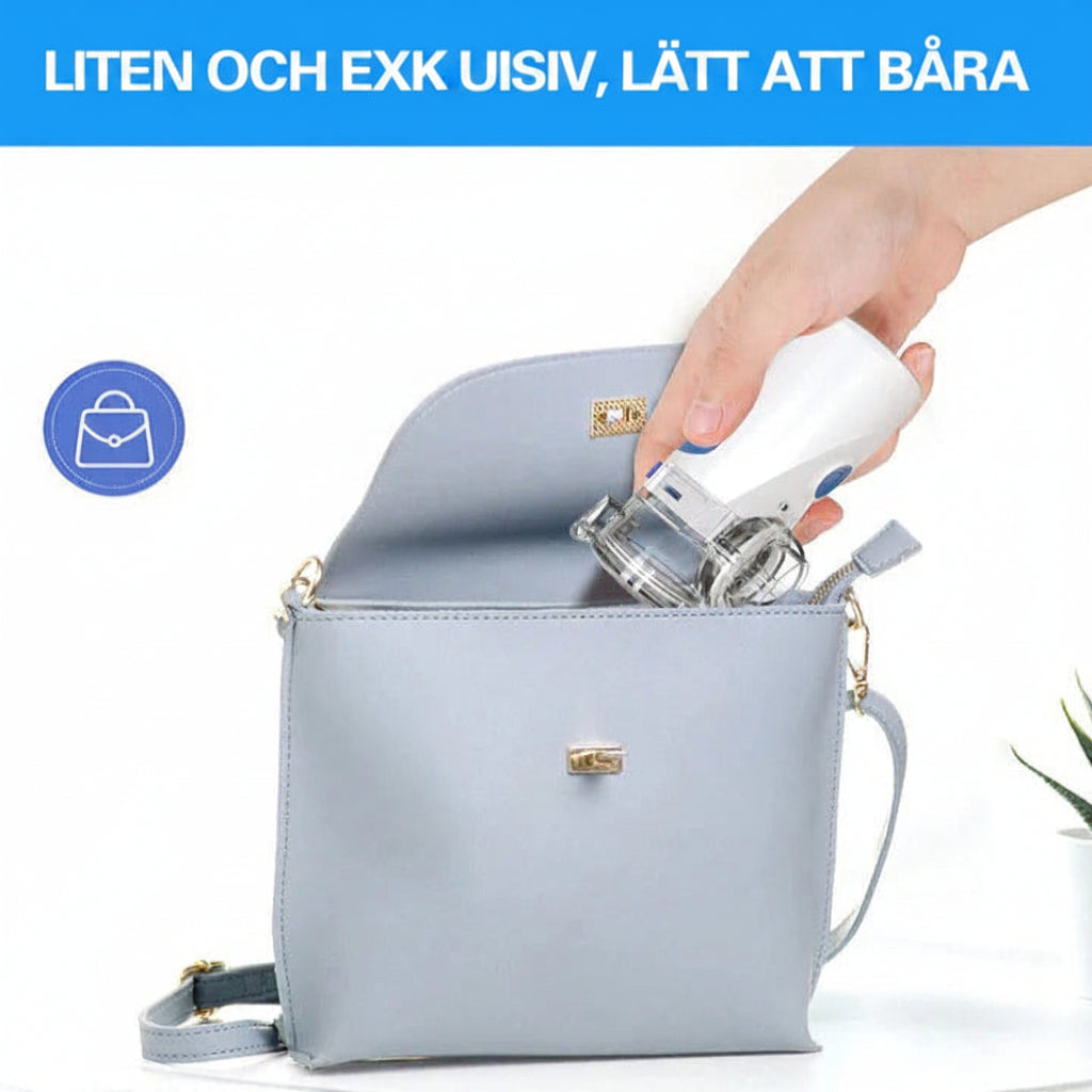 Portabel mesh-nebulisator med ansiktsmask - Handhållen inhalator