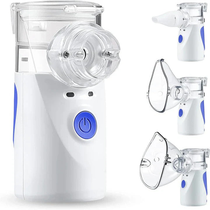 Portabel mesh-nebulisator med ansiktsmask - Handhållen inhalator