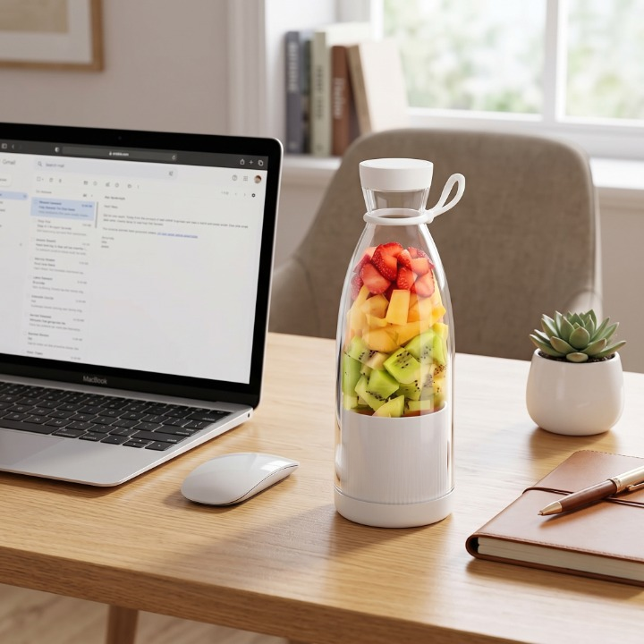 Portabel mixerflaska - USB-uppladdningsbar med bärrem