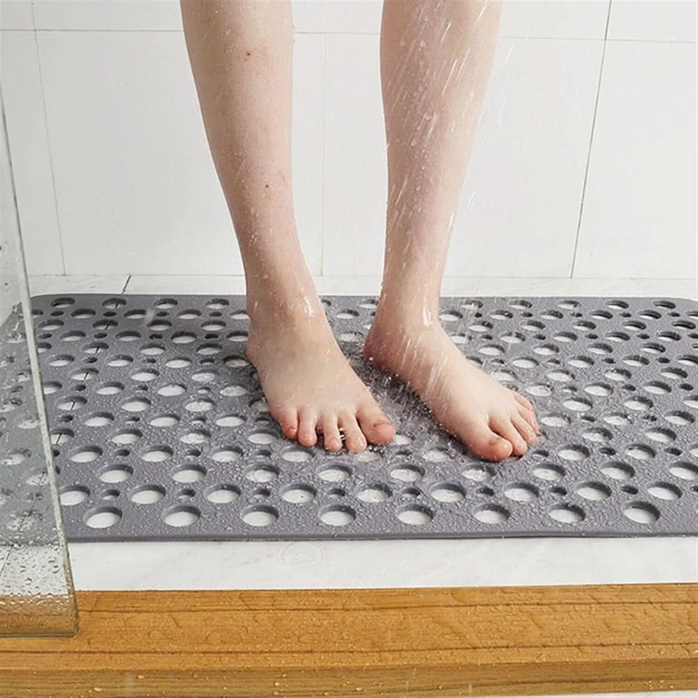 Rektangulär badrumsmatta – dräneringshål, strukturerad yta