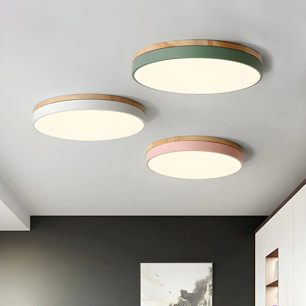 Rund LED-Plafond För Tak Med Smal Profil
