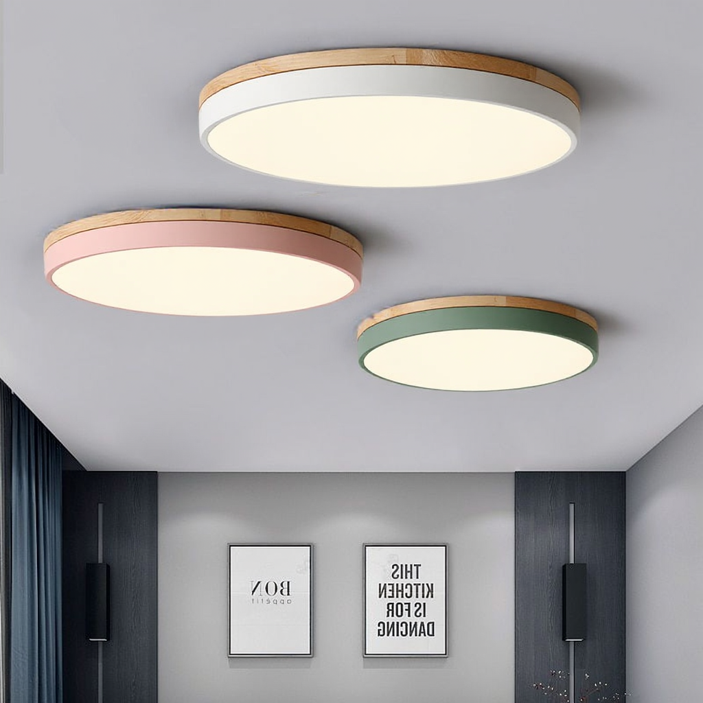 Rund LED-Plafond För Tak Med Smal Profil