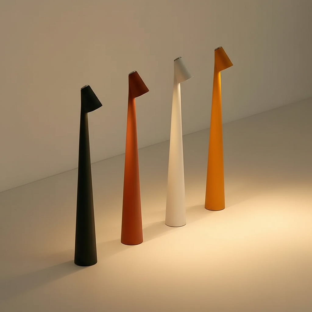 Sladdlös LED-bordslampa - Avsmalnande konform med vinklat lamphuvud
