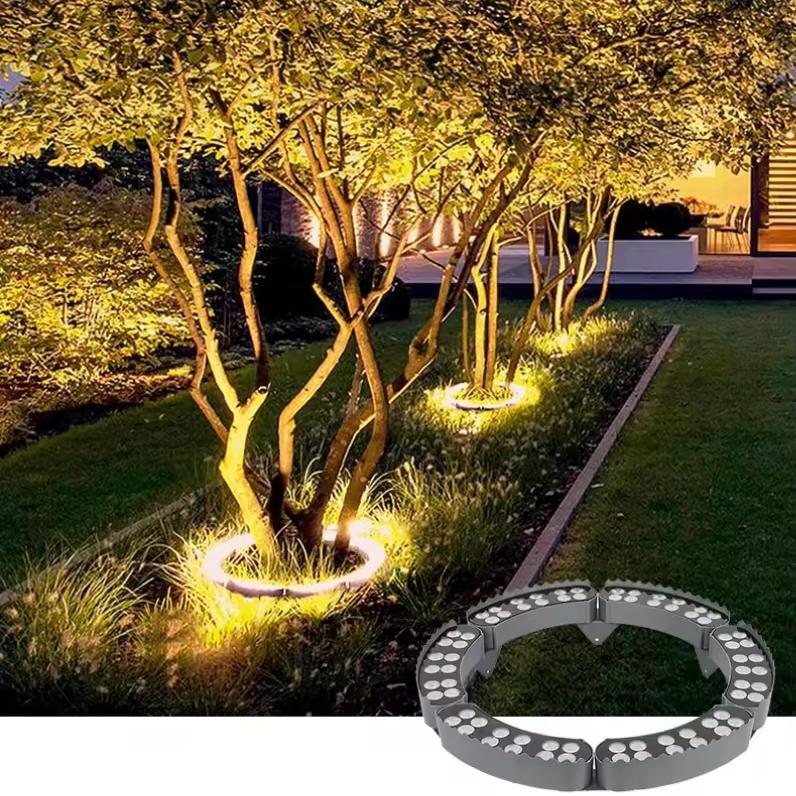 Trädringlampa för trädgård utomhus - Cirkulär markarmatur