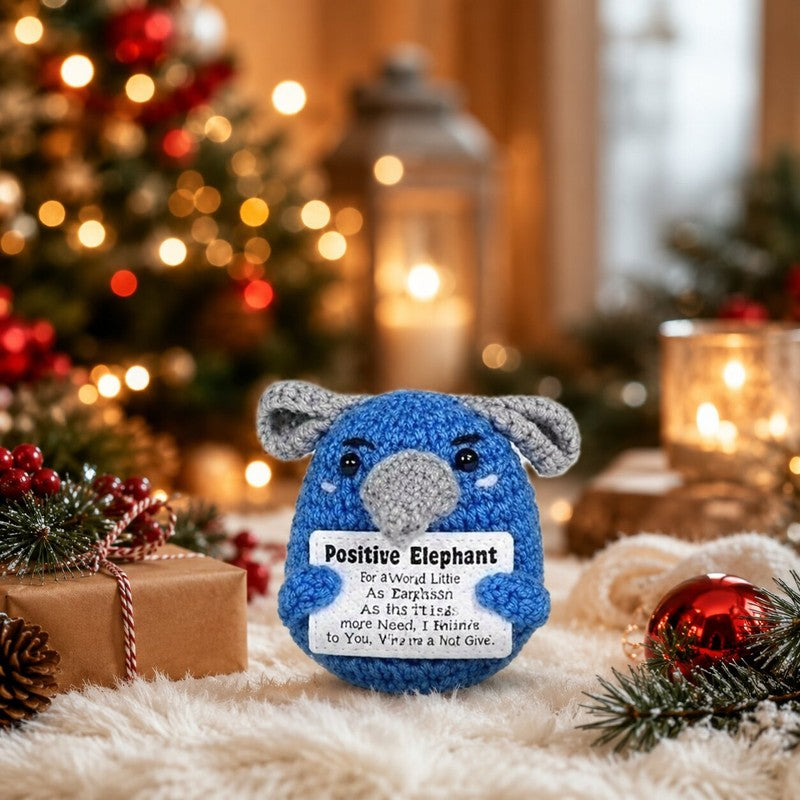 Adventskalender med 24 små figurer och positiva meddelanden