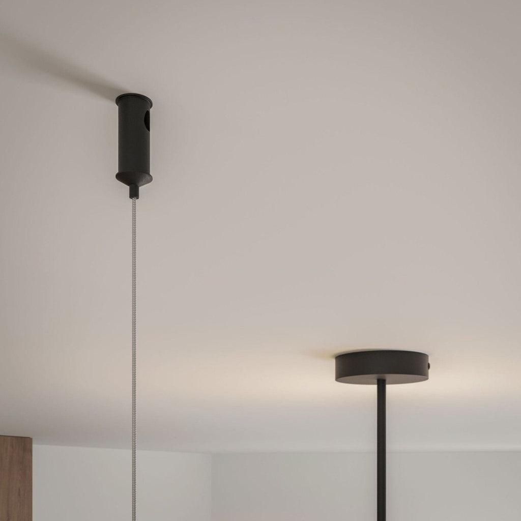 Linjär taklampa med horisontell stång – cylindriska spotlights