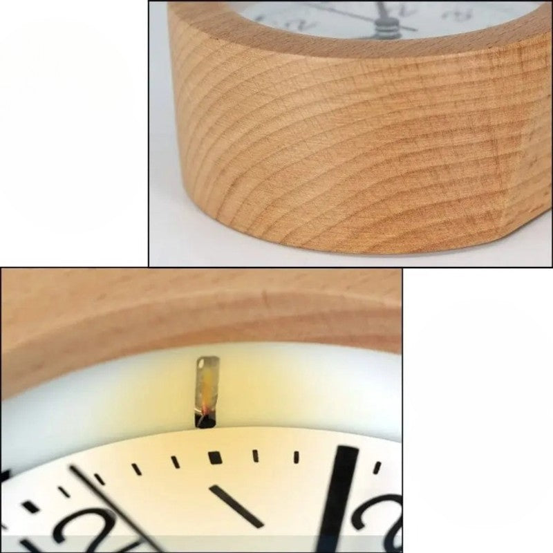 Analog väckarklocka - Rund med inbyggd nattbelysning