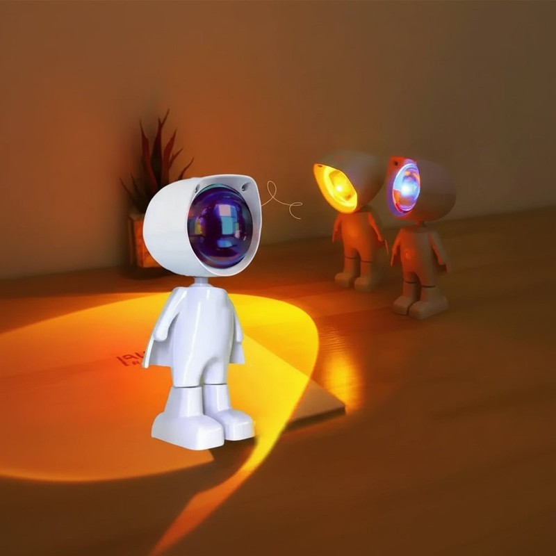 Astronaut Robot Bordlampa med Ljusspridning