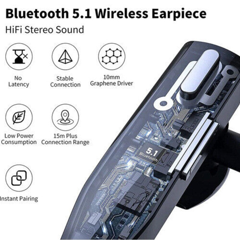 Bluetooth Trucker-Headset - Svart med Örhaak