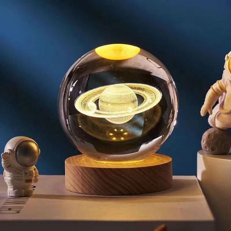 Bordslampa med 3D-motiv och LED-belysning