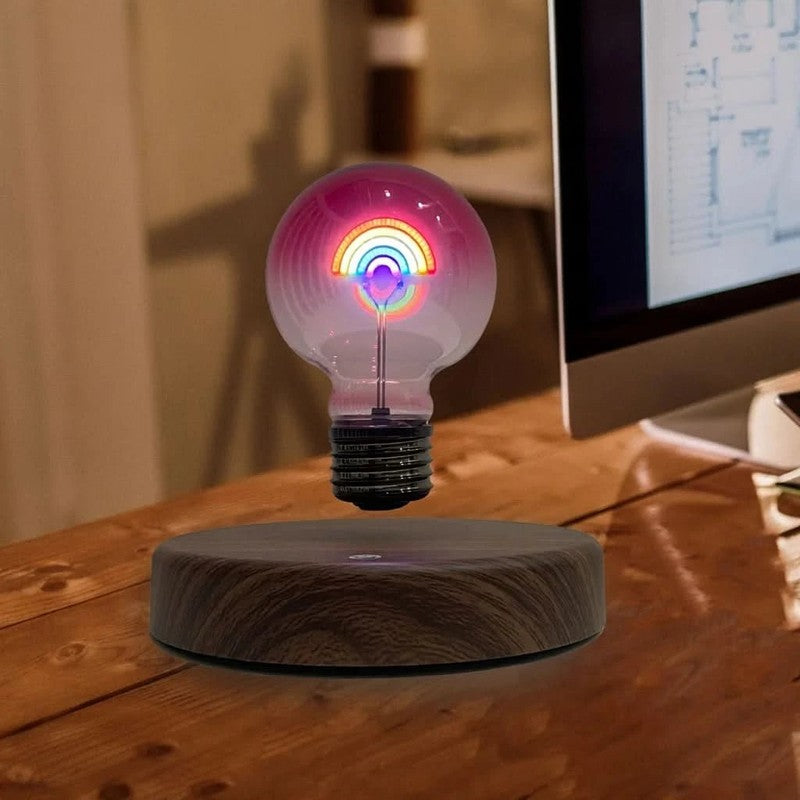Bordslampa med magnetisk levitation - Hjärtdesign och regnbågsdesign