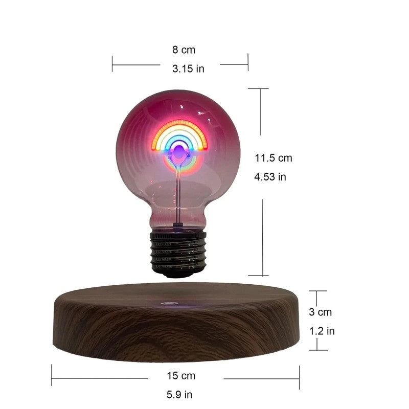 Bordslampa med magnetisk levitation - Hjärtdesign och regnbågsdesign