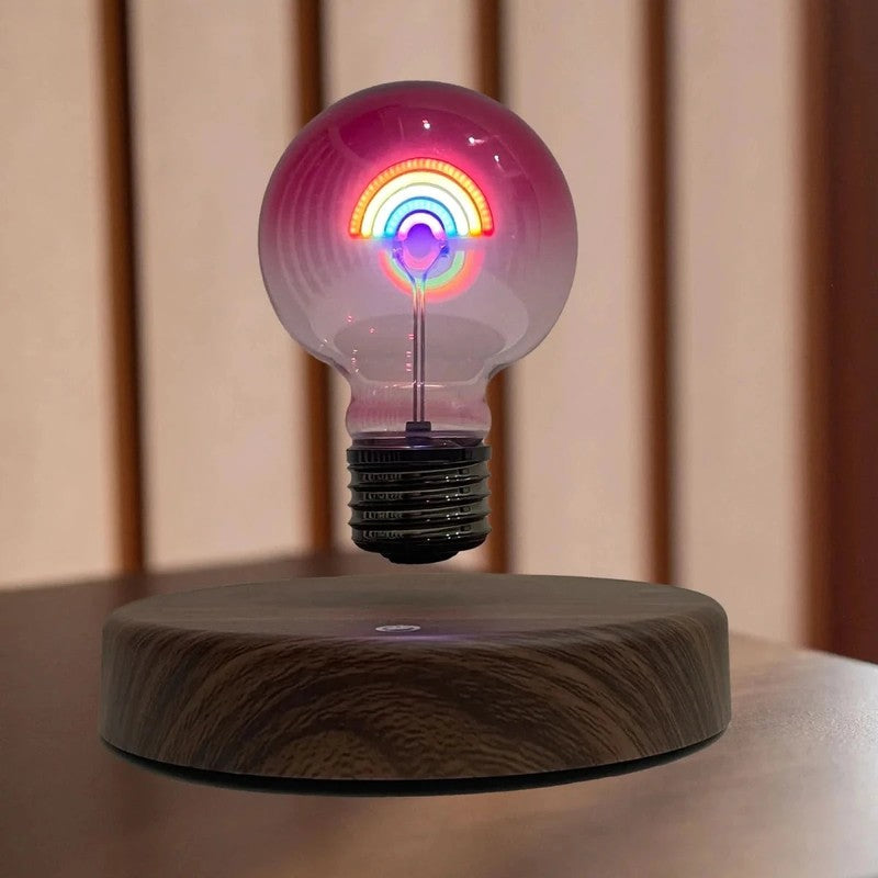 Bordslampa med magnetisk levitation - Hjärtdesign och regnbågsdesign