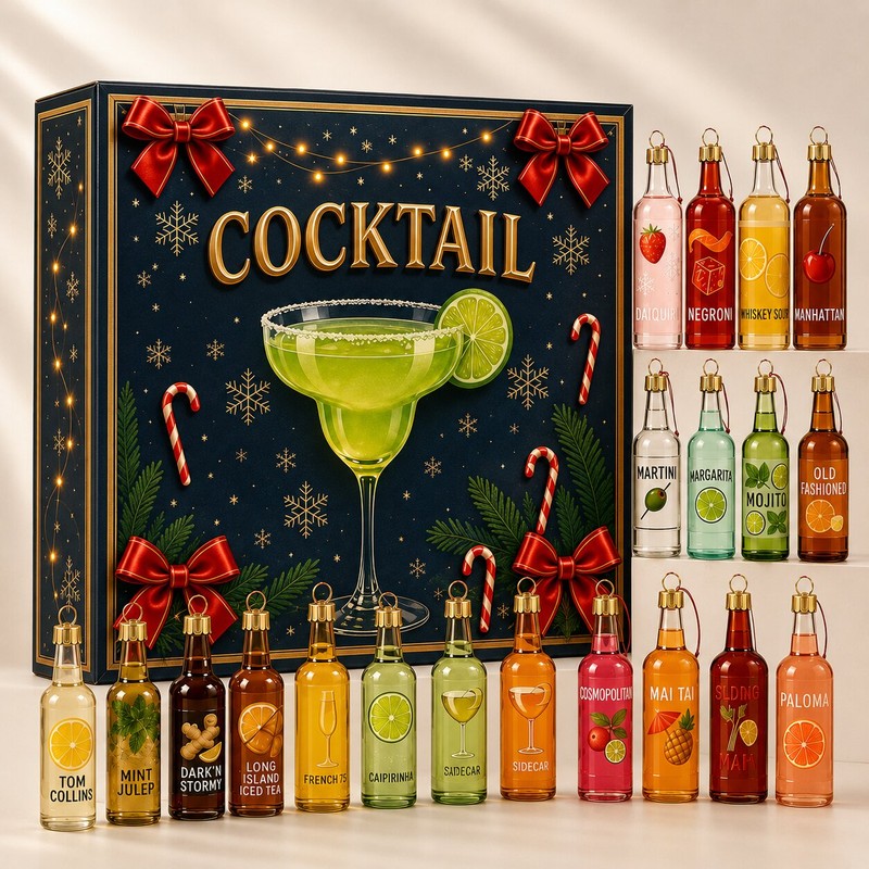 Cocktail Adventskalender 2026 - 24 Hängprydnader