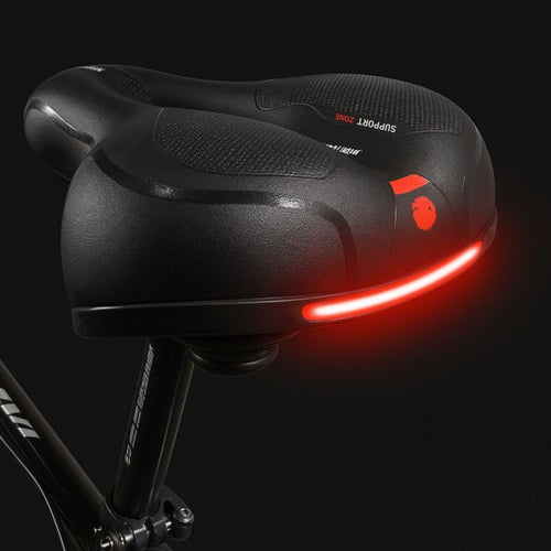 Cykelsadel - Bred med reflekterande remsa
