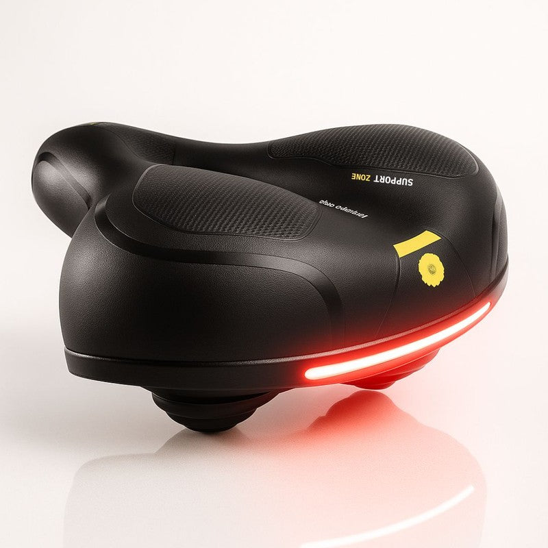 Cykelsadel - Bred med reflekterande remsa