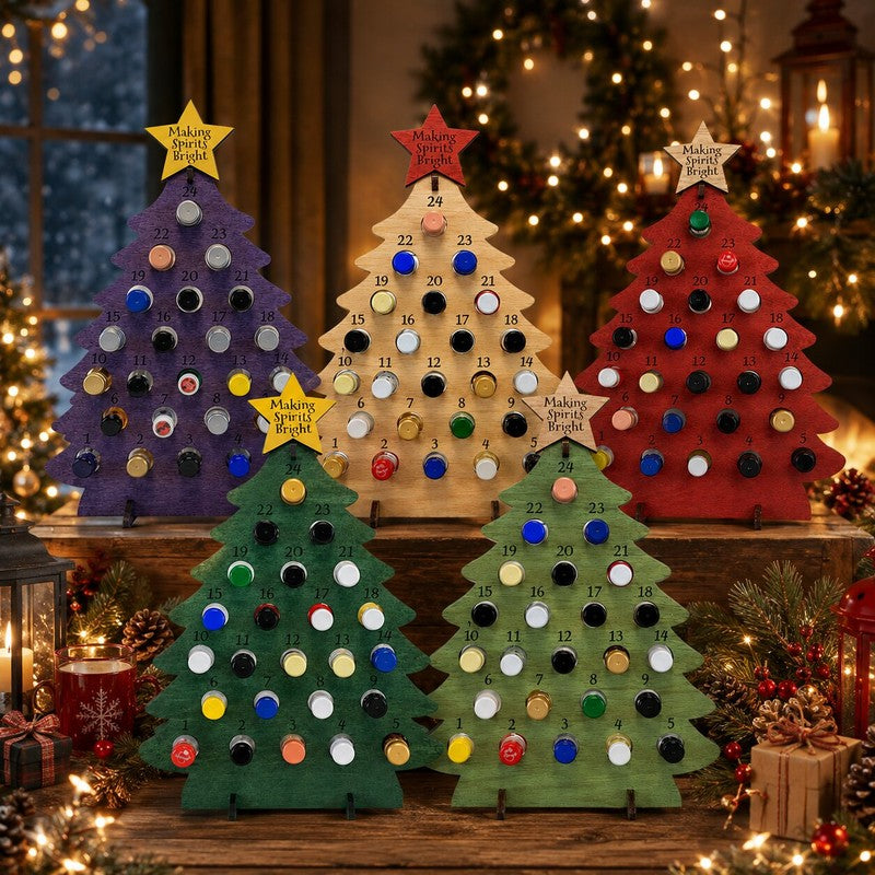 Förvaringsträd till flaskor - Adventskalender med stjärna