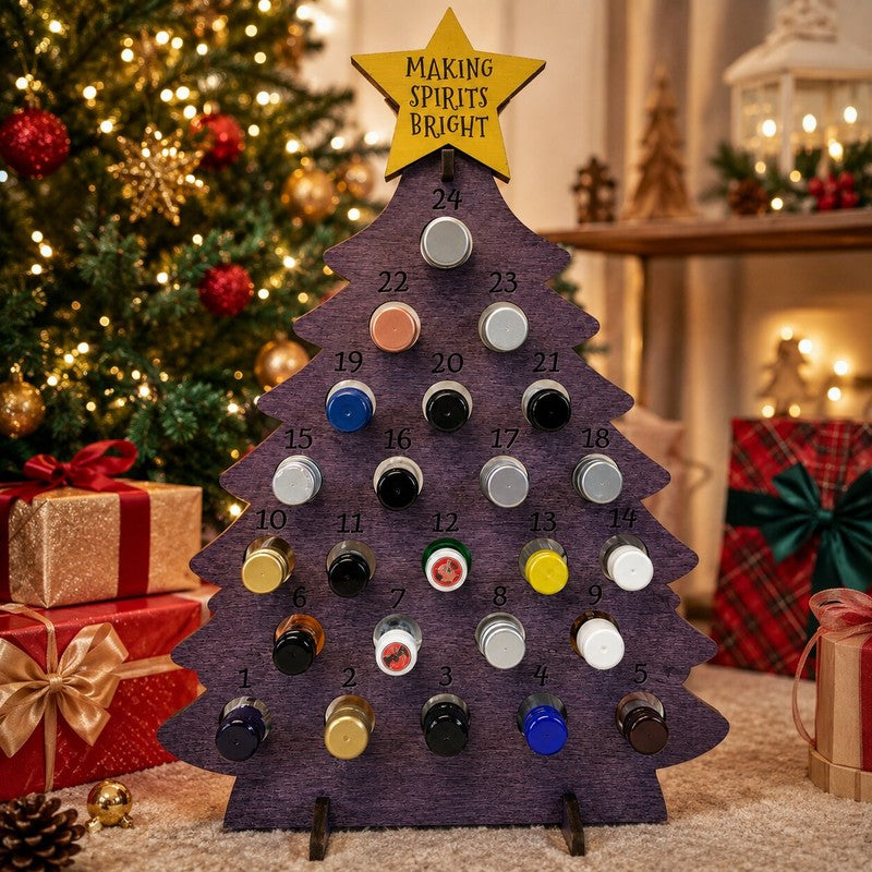 Förvaringsträd till flaskor - Adventskalender med stjärna