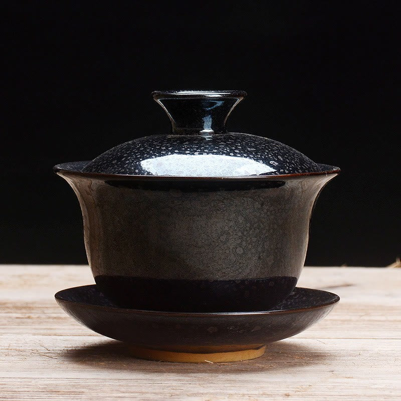 Gaiwan teset med kopp, fat och lock
