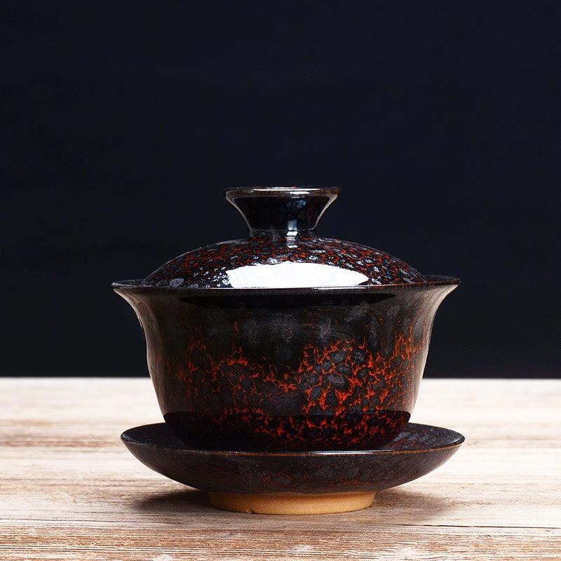 Gaiwan teset med kopp, fat och lock