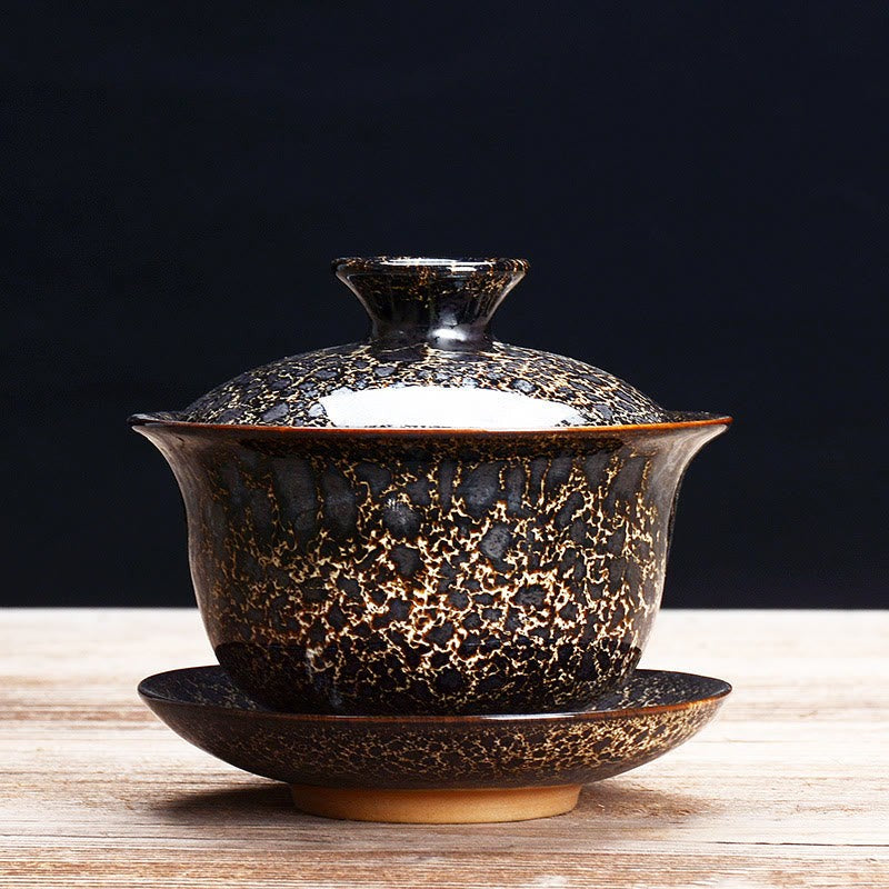 Gaiwan teset med kopp, fat och lock