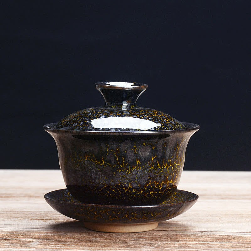Gaiwan teset med kopp, fat och lock