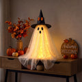 Halloween-dekorationsljus - Spökfigur med hatt och LED-belysning