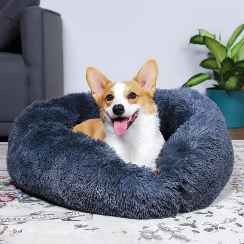 Hund- och kattsoffa - Rund modell med upphöjd