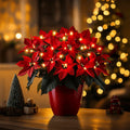 Juldekoration - Elektrisk poinsettia med inbyggda LED-lampor