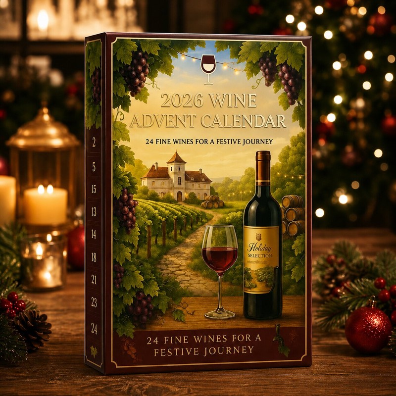 Julkalender med vinmotiv - 24 luckor med överraskningar