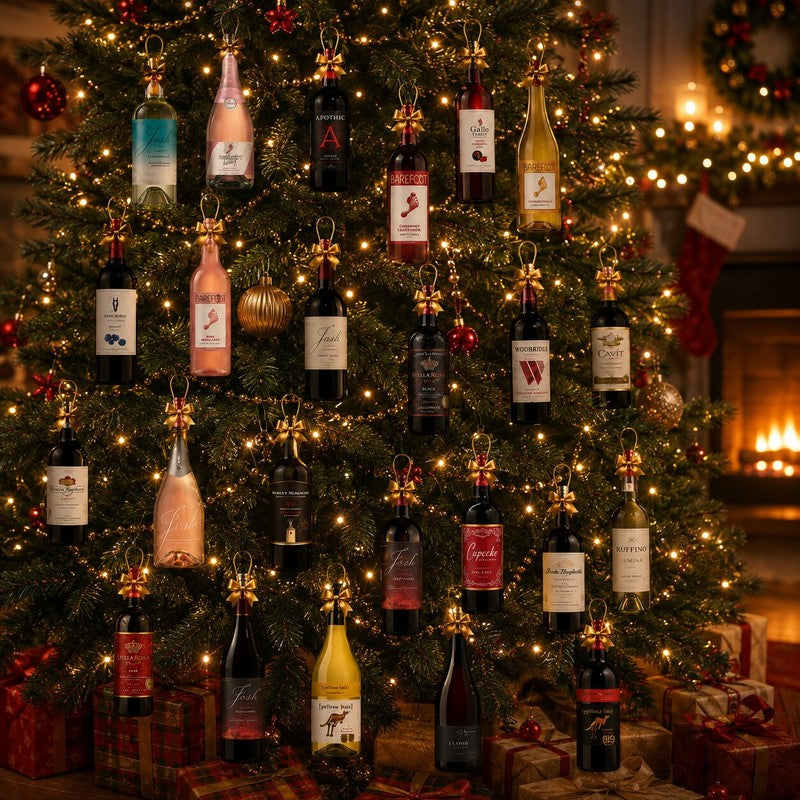 Julkalender med vinmotiv - 24 luckor med överraskningar