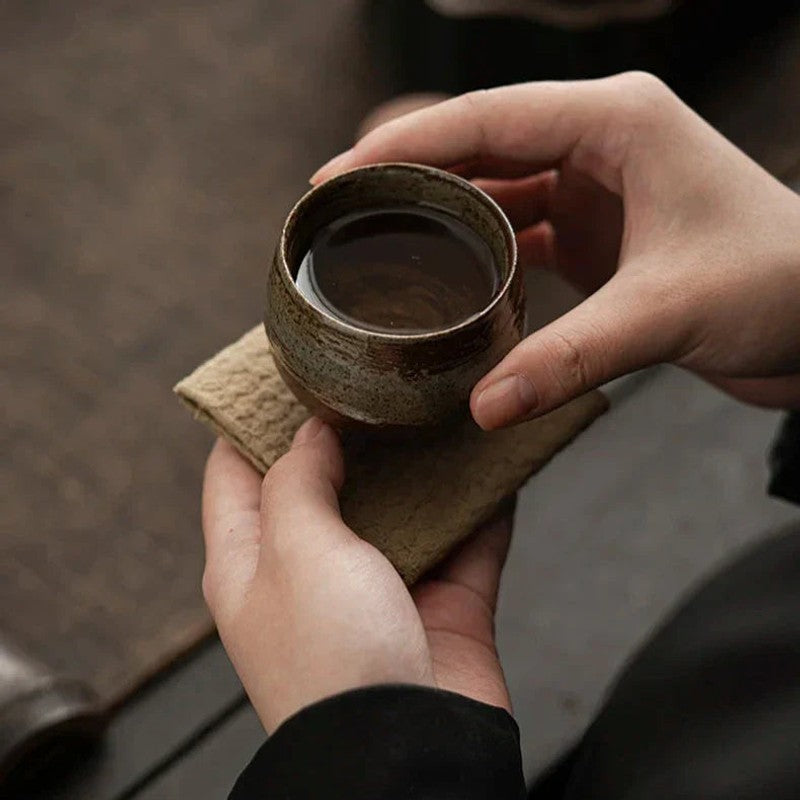 Kaffekopp utan handtag - Rustik glasyr