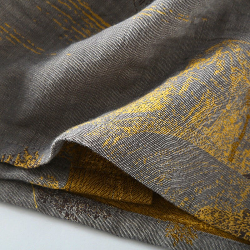 Kimono Badjas - V-hals met Landschapsprint
