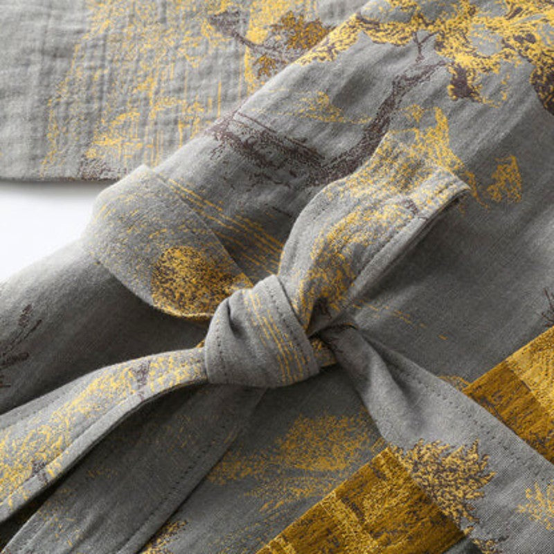 Kimono Badjas - V-hals met Landschapsprint