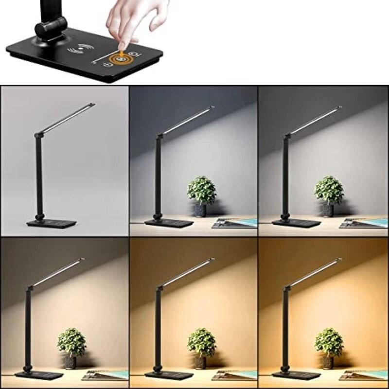 LED Bordlampa med Trådlös Laddning - Svart