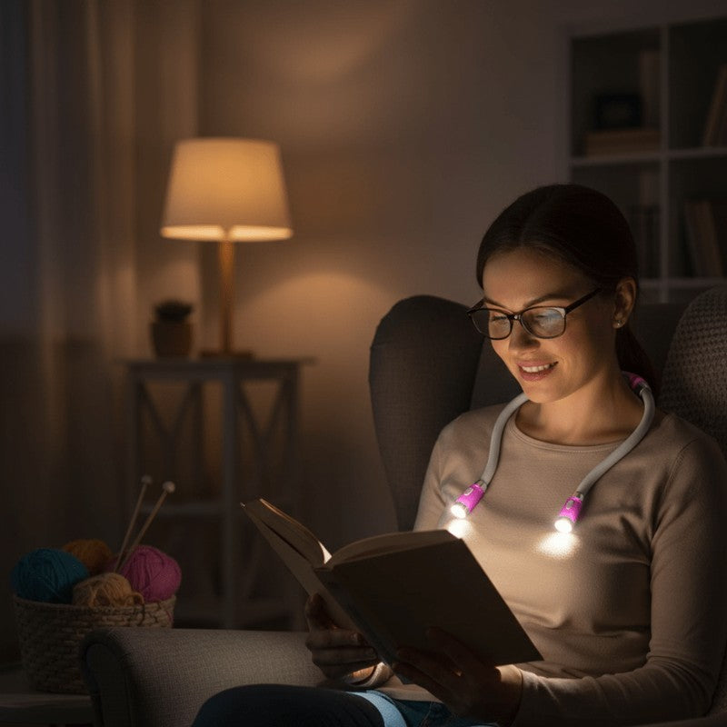 LED-halslampa med flexibla armar - fyra färger