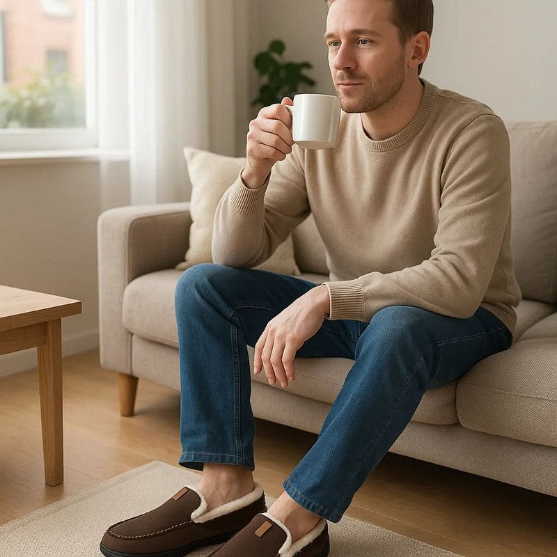 Mans Slip-On Loffor - Utsmyckad Övre Del