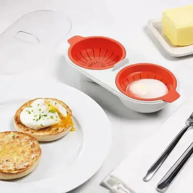 Portabel Mikrovågsäggkokare - Orange och Blå