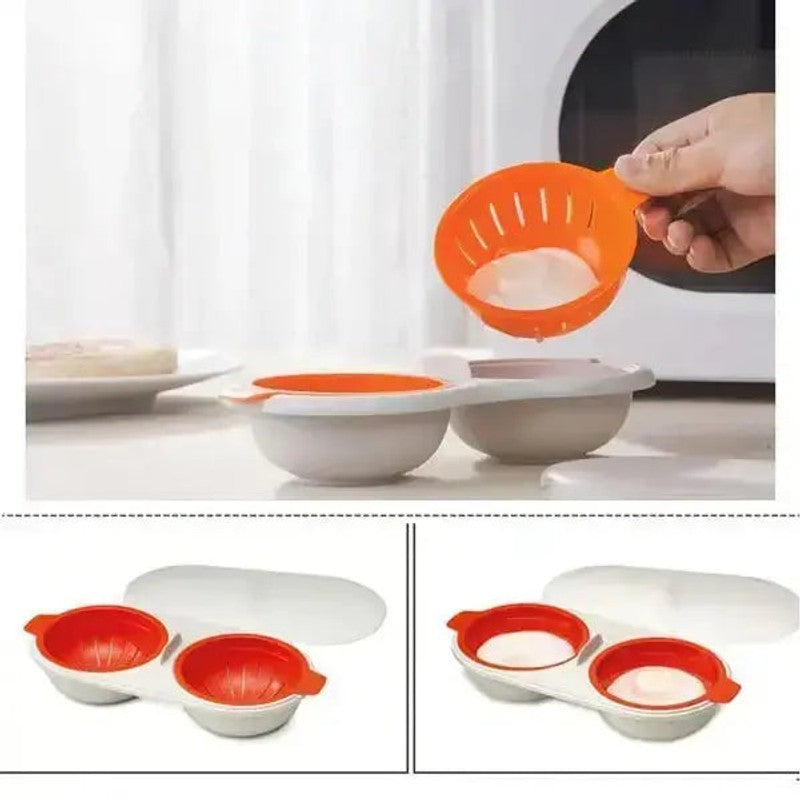 Portabel Mikrovågsäggkokare - Orange och Blå