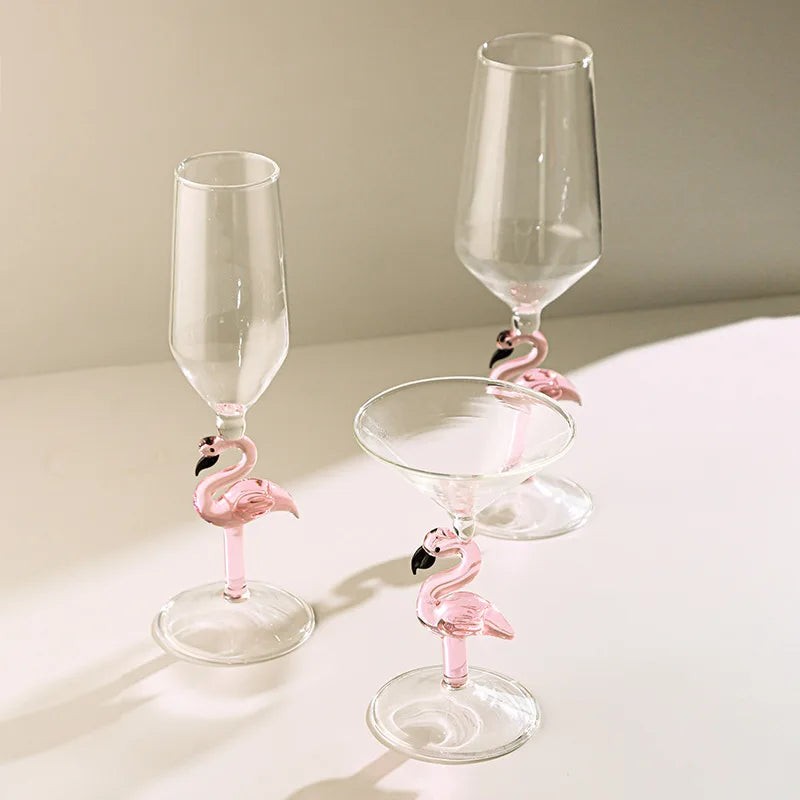 Set dekorglas med flamingofigur - Flera varianter