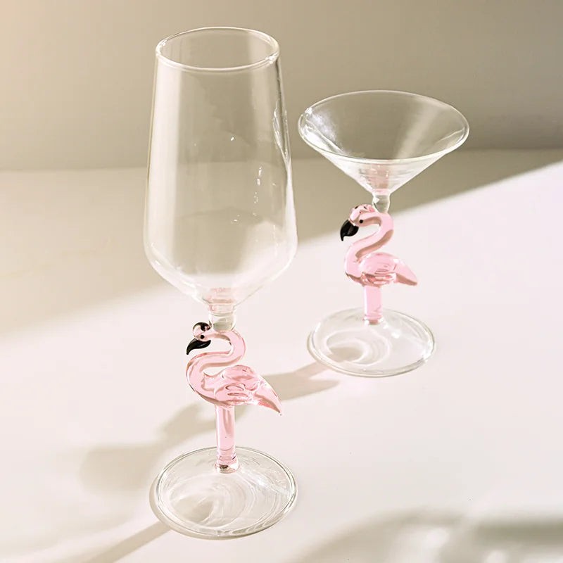 Set dekorglas med flamingofigur - Flera varianter
