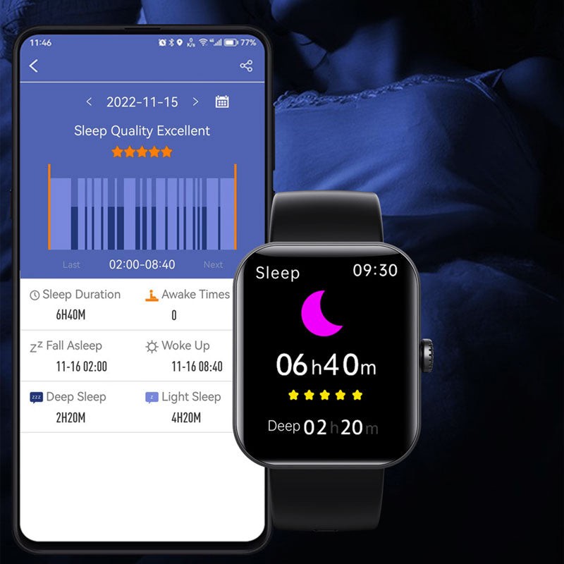 Smartwatch med färgskärm - Svart eller Rosa