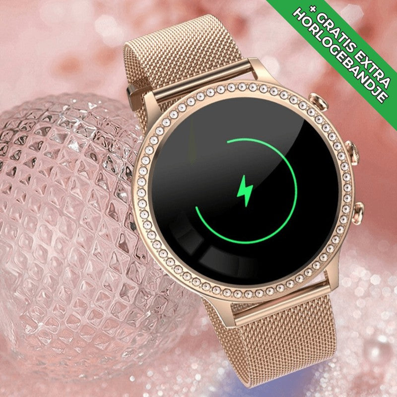 Smartwatch Rund Touchscreen - Justerbart Armband