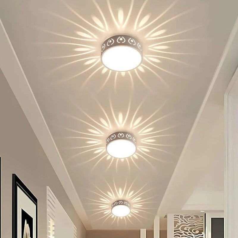 Taklampa LED - Ultraplatt med perforerat metallring