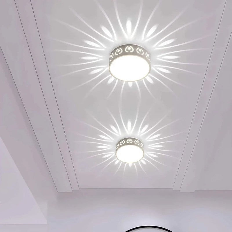 Taklampa LED - Ultraplatt med perforerat metallring
